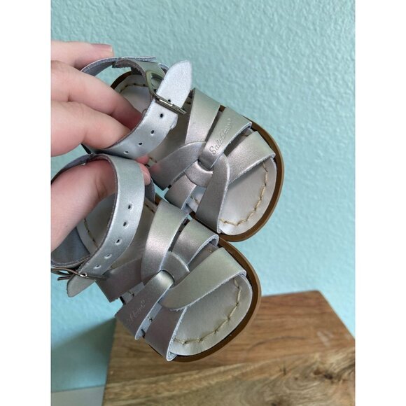 Salt Water Sandals Girls Child Children Silver Sandals Size 3‎ - Picture 5 of 8